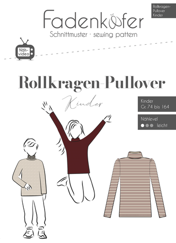 Fadenkfer Papierschnittmuster Rollkragen-Pullover A4, Kinder