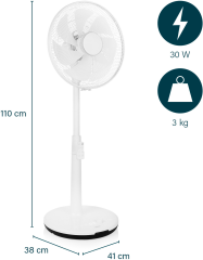 PRINCESS Standventilator 40cm 135845001001 weiss, Smart
