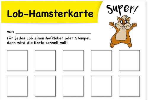 TIMETEX Lob-Hamsterkarte 62959 10 Feldern 25 Stck