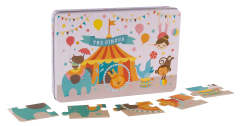 APLI KIDS Puzzle Zirkus 8x8cm 14407 Metallbox 24-teilig