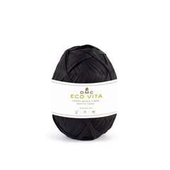 DMC Eco Vita Raffia, schwarz 50 g, 100 m, 100% Holzfaser