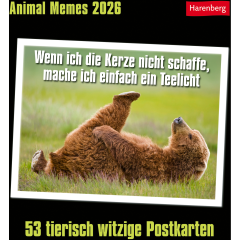 HARENBERG Postkartenkalender 2025 3310183+25 Animal Memes...