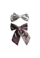 Trisa Fashion Barrette mit Samtschleife grau