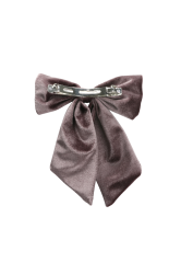 Trisa Fashion Barrette mit Samtschleife grau