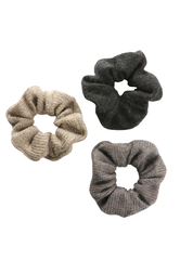 Trisa Fashion Gestricktes Scrunchy Schwarz, Grau, Braun 3...