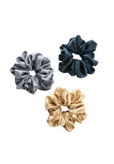 Trisa Fashion Grosses Scrunchy Iceblau, Gold, Petrol 3 Stk.