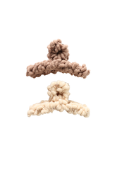 Trisa Fashion Klemme mit Stoffknoten Braun, Sand