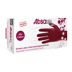 Ampri Absogel Handschuh Latex puderfrei Bordeaux Gr. S 50...