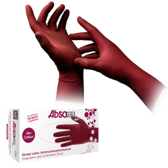 Ampri Absogel Handschuh Latex puderfrei Bordeaux Gr. M 50...