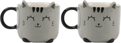 I-TOTAL Espressotassen 2er Set XL2520C Grey Cat