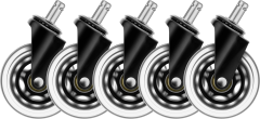 DELTACO Casters, Wheels, 5-pack GAM-157 Dark Line