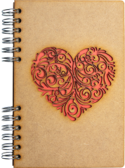 KOMONI Notizbuch Rotes Herz A5 ROHA5B blanko 90 Blatt