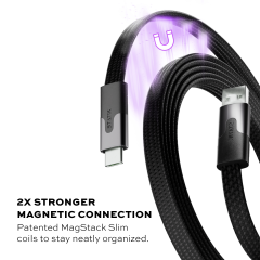 STATIK MagStack Slim Cable PUP-0494-3FT-AC-BLK USB-A to...