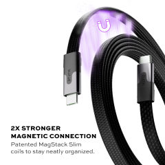 STATIK MagStack Slim Pro Cable PUP-0495-3FT-CC-BLK USB-C...