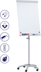 FRANKEN Flipchart X-tra!Line 68x105cm EL-FC31 hellgrau mobil