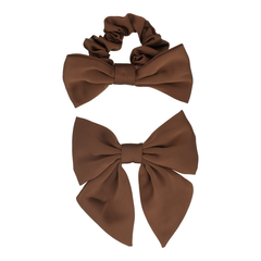 TRISA Fashion Maschen Set Scrunchie & Clip braun 2 Stk.