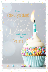 ABC Geburtstagskarte B6 51128 Cupcake mit Kerze