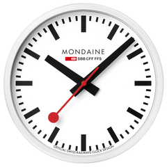 MONDAINE Wanduhr 250mm A990CLOCK10S weiss/schwarz