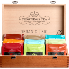 CROWNINGS Bio-Tee Holzkiste 106368 gefüllt mit 9 Sorten