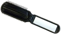 Herba Klappbürste mit Spiegel, schwarz