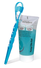 Miradent Tong-Clin Set Gel, 50 ml & Zungenreiniger, blau