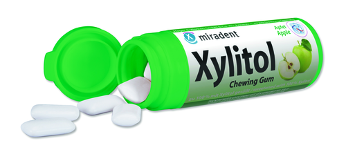 Miradent Xylitol for Kids Zahnpflegekaugummi Apfel, 30 St.