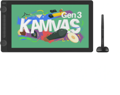 HUION Kamvas 16 Gen 3 IPS QHD Black GS1563 16384Levels, 6...
