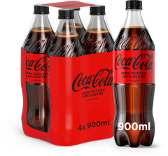 COCA COLA Zero 2456801 90cl, 4 Stk.
