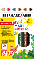 EBERHARD FABER Farbstift Jumbo MiniMaxi 3in1 518905 6 Farben