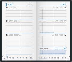 BRUNNEN Taschenkalender 2027 1075661907 1W/2S schwarz ML...