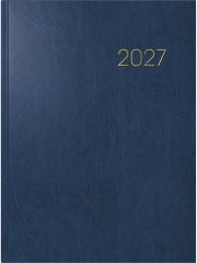 BRUNNEN Buchkalender 2027 1079760307 1W/2S blau ML 17x24cm