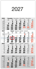 BÜHNER 4-Monatskalender 2027 M4MF-R-BLOCK ML 30x59cm