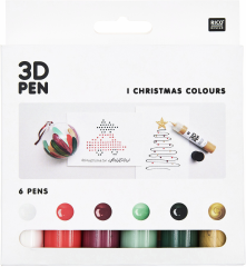 RICO DESIGN 3D Pen Set 800732 Weihnachten 6x27ml