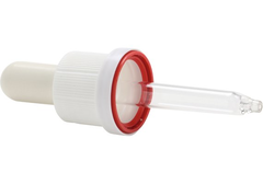 Pipettenmontur zu braunen 100 ml-Glasflaschen weiss