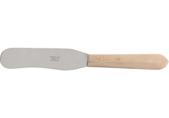 Wachsspatel Metall mit Holzgriff gebogen 25 x 3.5