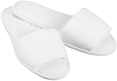 LIGNEK Frottee Slipper offen 10 Stk weiss