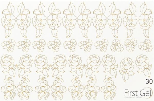 First Gel Stickers Flowers 36 Motive Beige