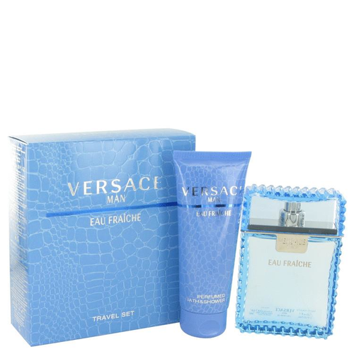 Versace Man by Versace Gift Set -- 3.3 oz Eau de Toilette Spray (Eau Frachie) + 3.3 oz Shower Gel