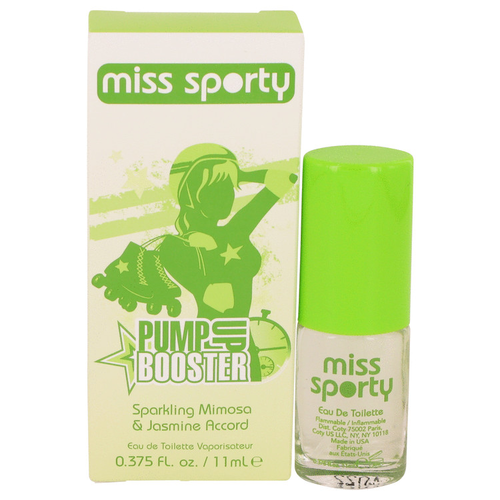 Miss Sporty Pump Up Booster by Coty Sparkling Mimosa & Jasmine Accord Eau de Toilette Spray 11 ml