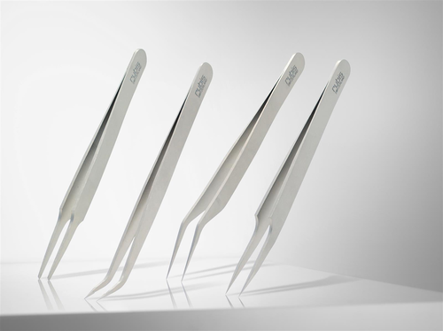 Rubis Pinzetten Set für Wimpern, 4-teilig, Inox