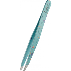 Rubis Pinzette Actionpainting schräg, hellblau, Inox