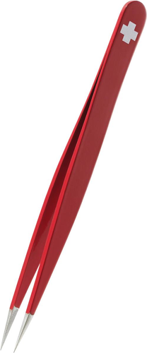 Rubis Pinzette Schweizerkreuz, spitz, rot