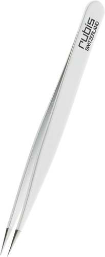 Rubis Pinzette spitz, Inox, weiss