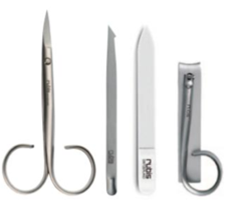 Rubis Maniküreset Leder-Rolletui 4-teilig, schwarz